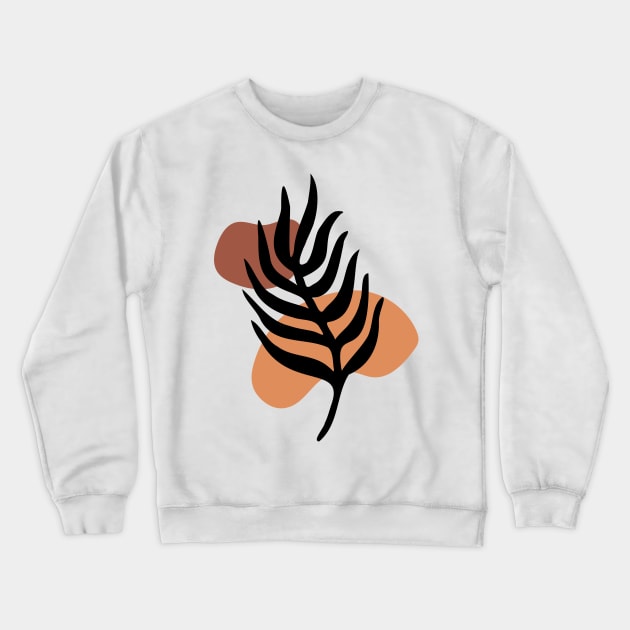 Modern Minimalist Simple Abstract Pastel Pink Black Leaf Art Crewneck Sweatshirt by zedonee